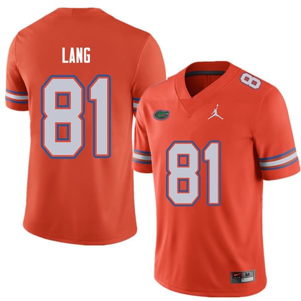 Men's NCAA Florida Gators Dante Lang #81 Stitched Authentic Jordan Brand Orange College Football Jersey CQT5665GK